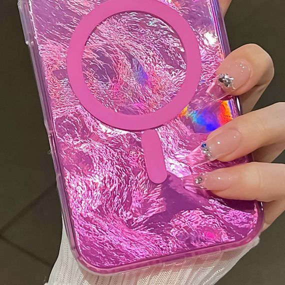 Чохол TPU Shiny Mountain (MagFit) для Apple iPhone 16e (6.1") Pink | Зображення 1