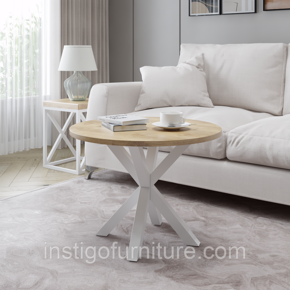 Подстолье каркас для журнального стола из металла 450×450mm, H=450mm Белый | Зображення 1