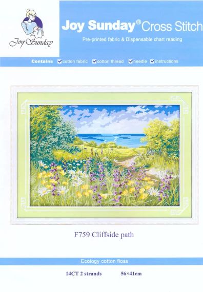 Набір для вишивання за нанесеною на канву схемою "Cliffside path". AIDA 14CT printed 56*41 см | Зображення 1