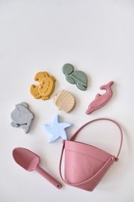 Набір іграшок для піску дитячий силіконовий Рожевий