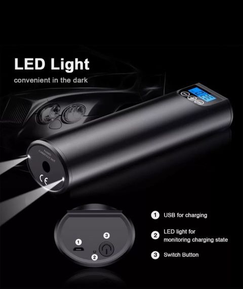 Насос для автомобіля, велосипеда безпровідний на акамуляторі | Зображення 3