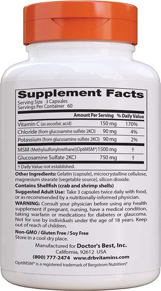 Для суставов и связок Synergistic Glucosamine MSM with Opti MSM 180 caps | Зображення 1