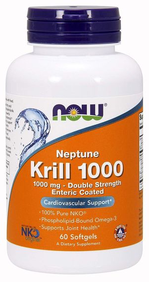 Масло криля Neptune, Krill, Now Foods, двойная сила, 1000 мг, 60 капсул