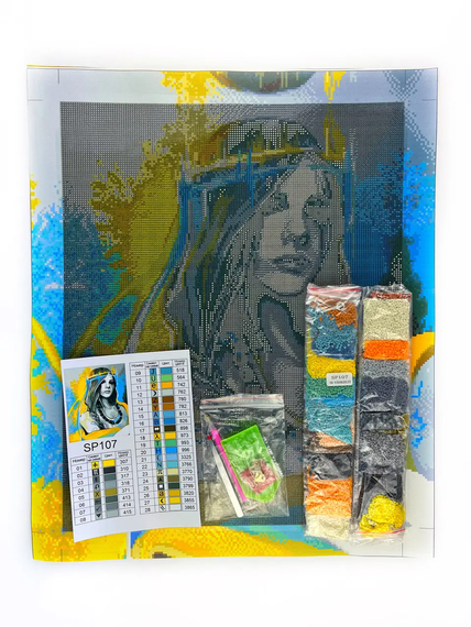 Алмазна мозаїка Дівчина українка 40х50 см ColorArt SP107 | Зображення 2