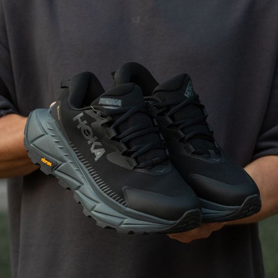 Кросівки демісезонні шкіряні Hoka підкладка Gore-Tex колір чорний/сірий | Зображення 5