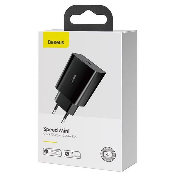 МЗП Baseus Speed Mini Quick Charger 20W (1USB-C) (CCFS-S) Чорний | Зображення 4