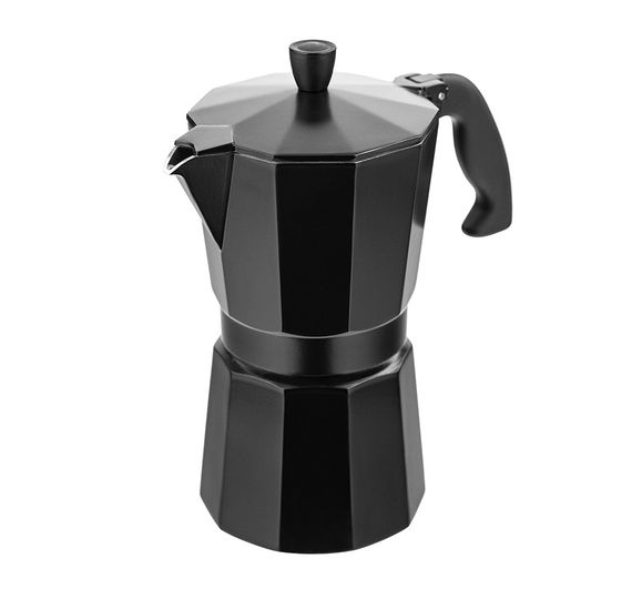 Кавоварка гейзерна алюмінієва Vinzer Moka Nero 50395, на 6 чашок, для дому та офісу | Зображення 1