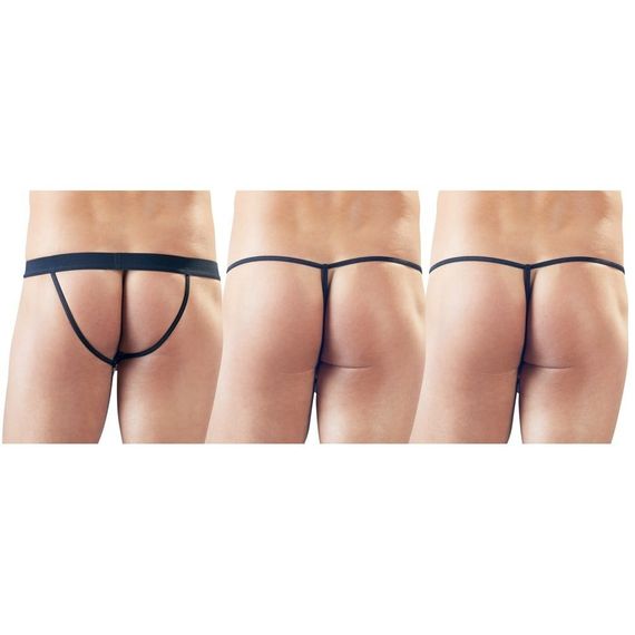 Набір трусів Men Strings pack of 3, black, S-L | Зображення 1