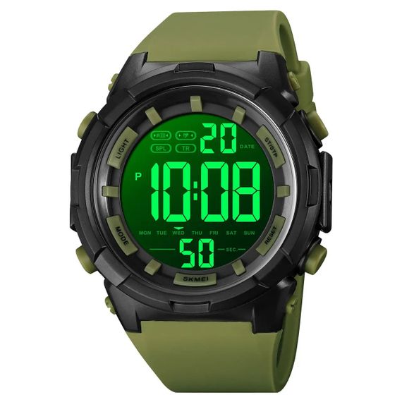 Годинник наручний чоловічий SKMEI 1845AG ARMY GREEN, армійський водостійкий тактичний годинник. Колір: зелений | Зображення 1
