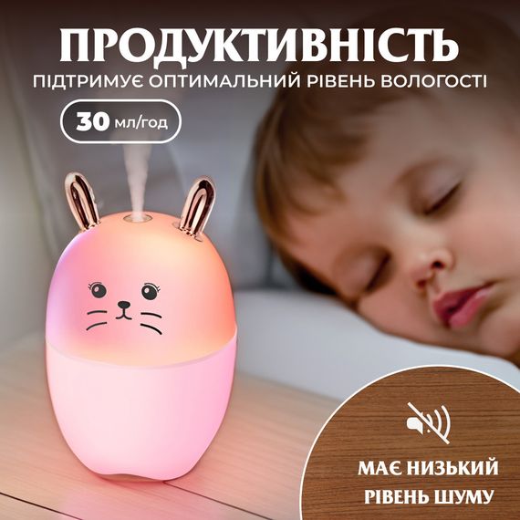 Зволожувач повітря MengChong H2O Humidifier міні зволожувач повітря Рожевий | Зображення 3