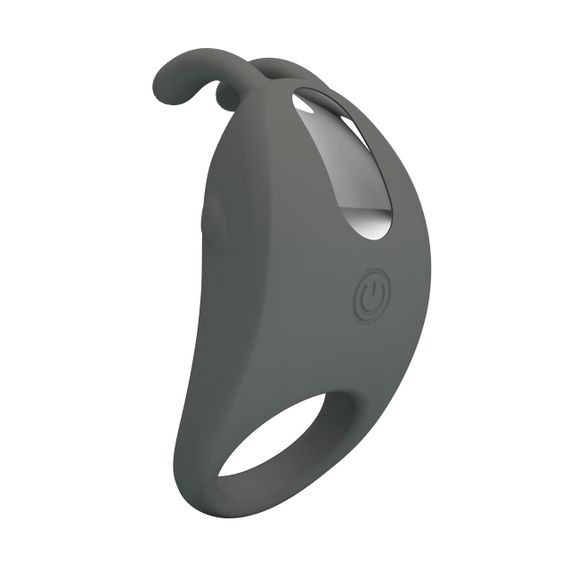 Ерекційне віброкільце PRETTY LOVE Master Ring з вусиками для клітора, сіре, 7.5 х 4 см Sex Aura | Зображення 3