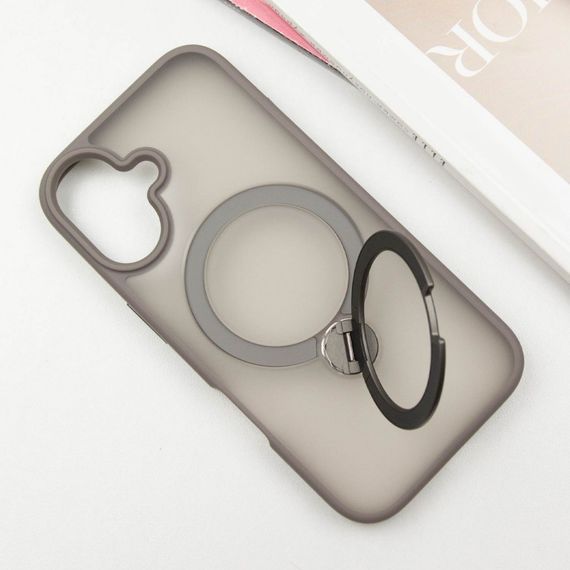 TPU+PC чохол Metal Buttons with MagSafe Colorful HQ Ring для Apple iPhone 16 (6.1") | Зображення 2