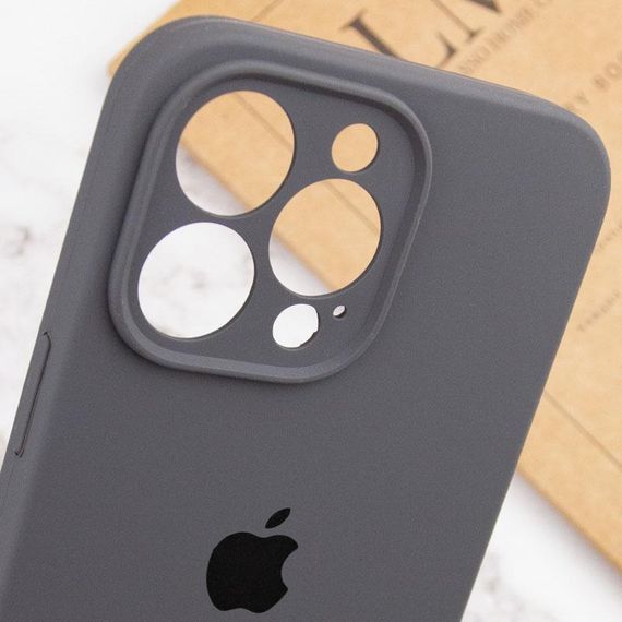 Чехол Silicone Case Full Camera Protective (AA) для Apple iPhone 14 Pro (6.1") Серый / Dark Gray | Зображення 6