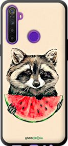 Чохол на Realme 5 Єнотик з кавуном "4605b-1862-2448"