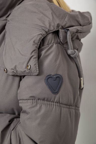 Куртка женская зимняя короткая, цвет серый, 244R983 | Зображення 7