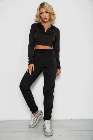 Спортивные штаны женские на флисе, цвет черный, 238R57828-2 | Зображення 1