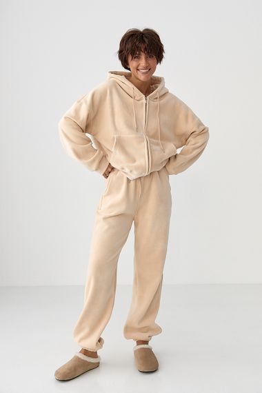 Спортивний костюм з двостороннього флісу - бежевий цвет, S/M (є розміри) | Зображення 4