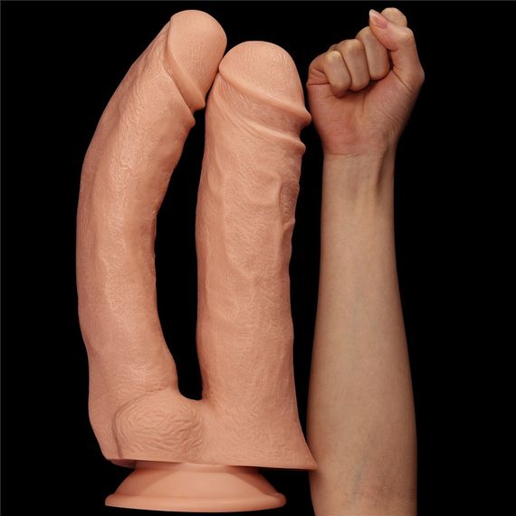 Подвійний фалоімітатор LOVETOYS Mega Double Dildo, реалістичний, 30 см Sex Aura | Зображення 2