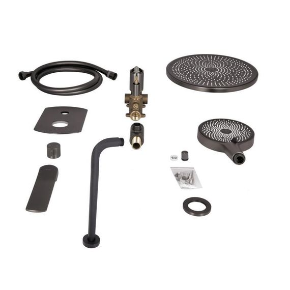 Душова система універсальна Qtap Slavonice прихованого монтажу на два споживача QTSLA113GMB45899 Gunmetal Black PVD | Зображення 9