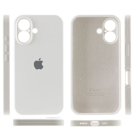 Чехол Silicone Case Full Camera Protective (AA) для Apple iPhone 16 (6.1") Белый / White | Зображення 3