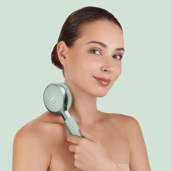 Звуковая светодиодная щетка для всего тела GESKE Sonic LED Full-Body Brush&Intensive Exfoliator 9в1 aquamarine, Зеленый | Зображення 3