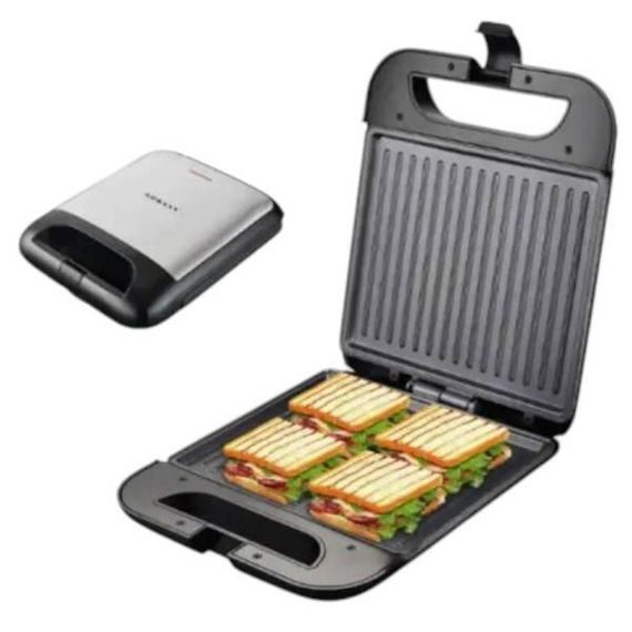 Электро-сэндвичница гриль бутербродница с антипригарным покрытием 1200 Вт Sokany SK-08053 Черная
