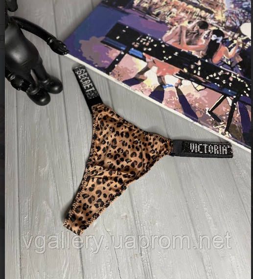 Женские стринги Victoria's Secret со стразами, женские стринги Виктория Сикрет со стразами, стринги женские L, | Зображення 1