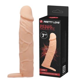 Насадка на пеніс Pretty Love Penis Sleeve, тілесна, 18 см