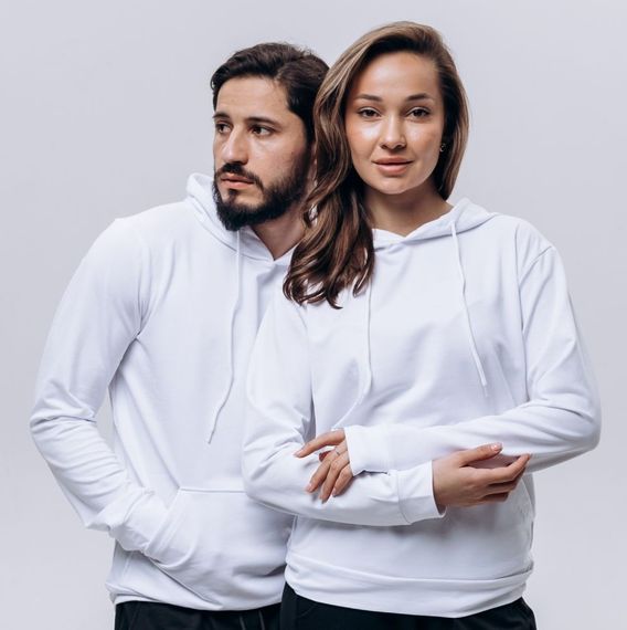 Худи жіноче (unisex) біле двохнитка | Зображення 1