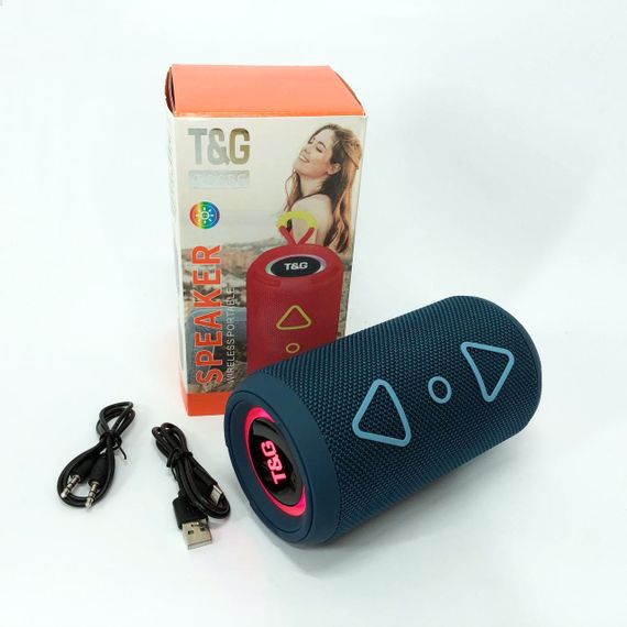 Bluetooth колонка портативна TG656 FM-радіо, потужна переносна акустична колонка. Колір: синій | Зображення 9