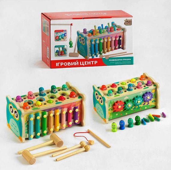 Ігровий сортер 22657 Ксилофон 4FUN Game wood Club, магнітна гра, стукалка, шестерні, в коробці (6945717403550) | Зображення 1