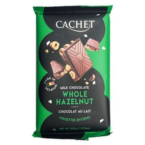 Бельгийский молочный шоколад премиум класса с цельными орехами Сachet  Hazelnut (Фундук), 300 г
