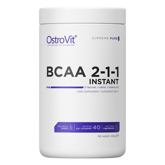 Амінокислота BCAA для спорту OstroVit BCAA Instant 400 g /40 servings/ Pure