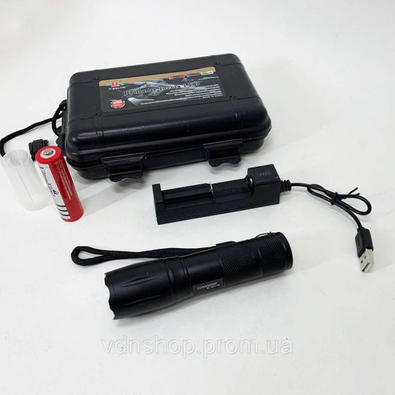 Пилозахищений ліхтар, Кращий тактичний ліхтар LED ліхтар переносний акумуляторний JX-49 | Зображення 6