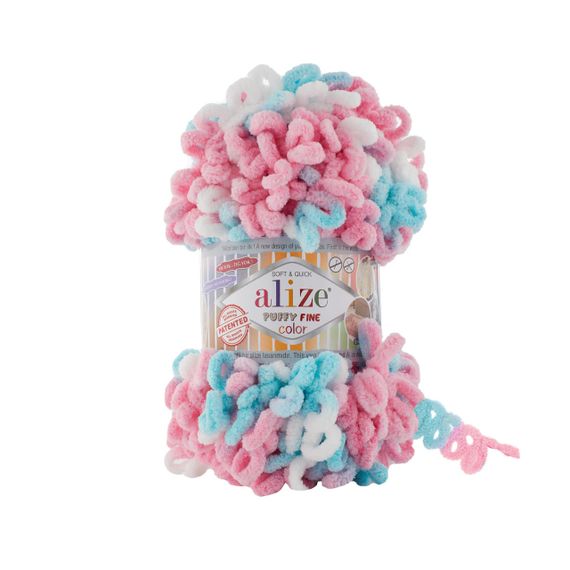 Пряжа ALIZE Puffy FINE Color 6377 фантазійна нитка плюшева