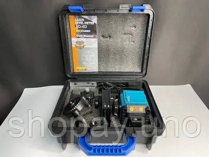 Лазерный нивелир 4D Level 40-43 • Профессиональный зелёный лазерный уровень 360° для стройки и ремонта | Зображення 3