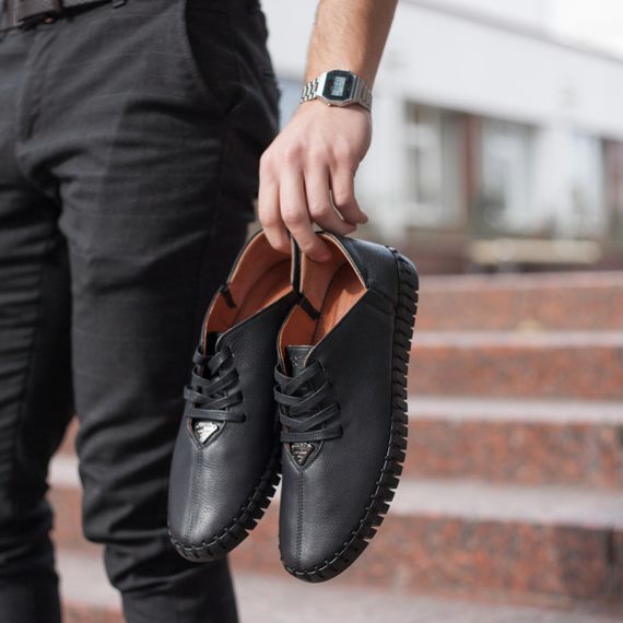 Туфли мужские из натуральной кожи Prime Shoes черные 40 размер | Зображення 1