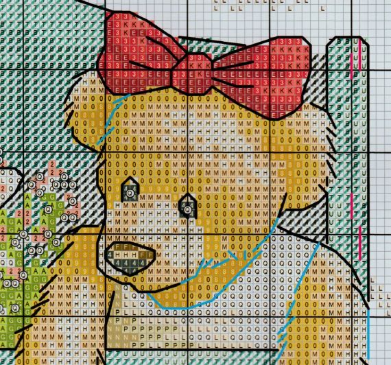 Набір для вишивання за нанесеною на канву схемою "Plush doll". AIDA 14CT printed 36*44 см | Зображення 4