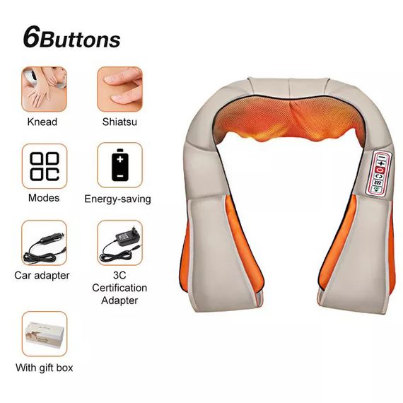 Массажер для шеи с прогреванием massager, Массажор подушка для тела, Массажные подушки WR-52 | Зображення 3