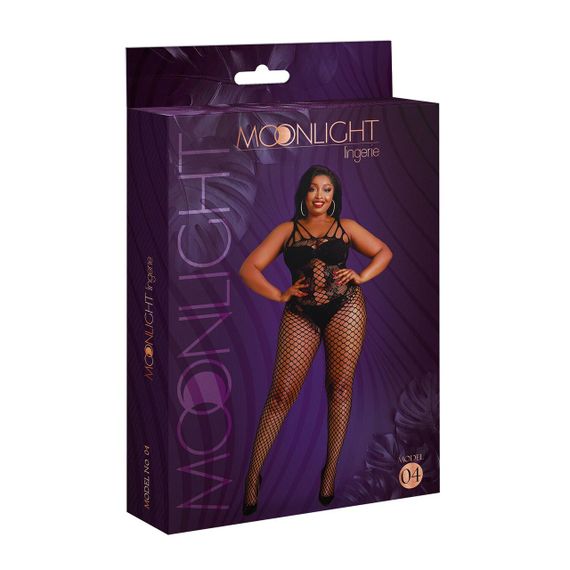 Бодистокинг Moonlight Plus Model 04 XL-XXXL Black, с доступом sexstyle | Зображення 4