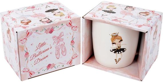 Кружка порцелянова "Балеринка" 350мл, зі стразами | Зображення 1