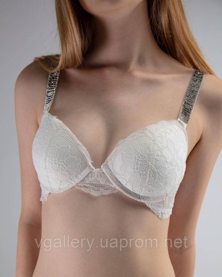 Кружевной комплект Victoria`s Secret стразы со стрингами  Кружева - 85С(38С) - Белый | Зображення 7