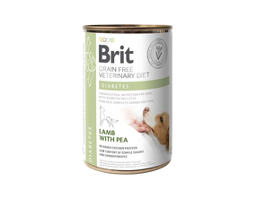 Вологий корм Brit Veterinary Diet для собак з цукровим діабетом з ягням та горохом 400г