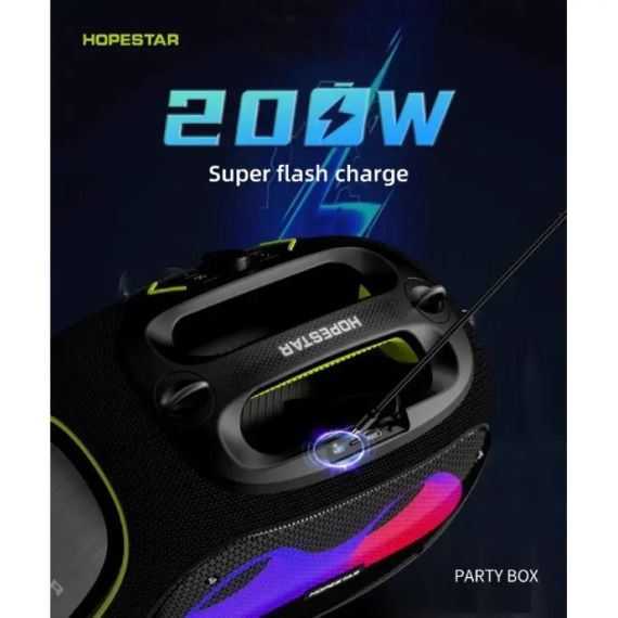 Бездротова Bluetooth колонка HOPESTAR PARTYBOX, 120 ВТ із двома мікрофонами | Зображення 2