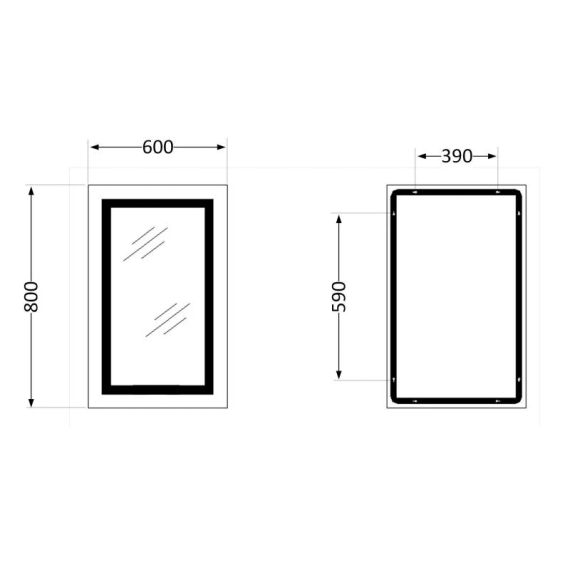 Дзеркало Qtap Cardinal 600х800 з LED-підсвіткою Touch, з антизапотіванням, з диммером, рев. темп. кольори (3000-6500 K) QT0478C6080 | Зображення 1