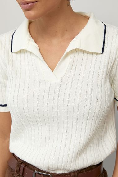 В'язане поло в косичку - молочний цвет, ONE SIZE (є розміри) | Зображення 3