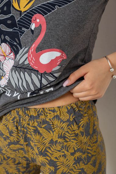 Пижама женская с принтом, цвет серый, 243R9639 | Зображення 4