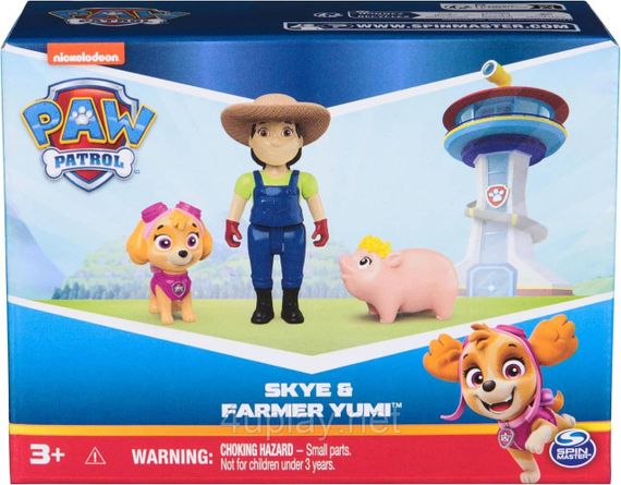 Щенячий патруль Набор игровых фигурок Скай, фермер Юми и свинка Оригинал Paw Patrol | Зображення 1