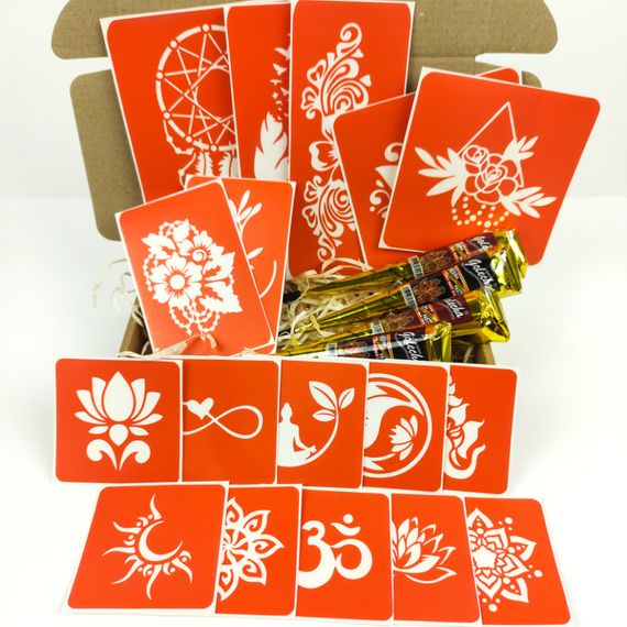 Набор хны с трафаретами для био-тату №6 henna-set-06 | Зображення 1