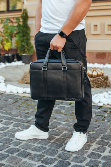Чоловіча класична сумка для ноутбука й документів SHVIGEL 67834 із натуральної шкіри | Зображення 8